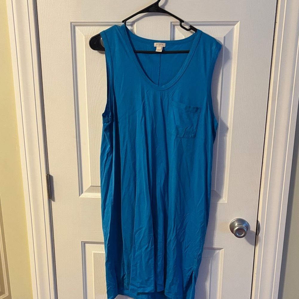 J Crew Factory Turquoise Blue Sleeveless Dress size large